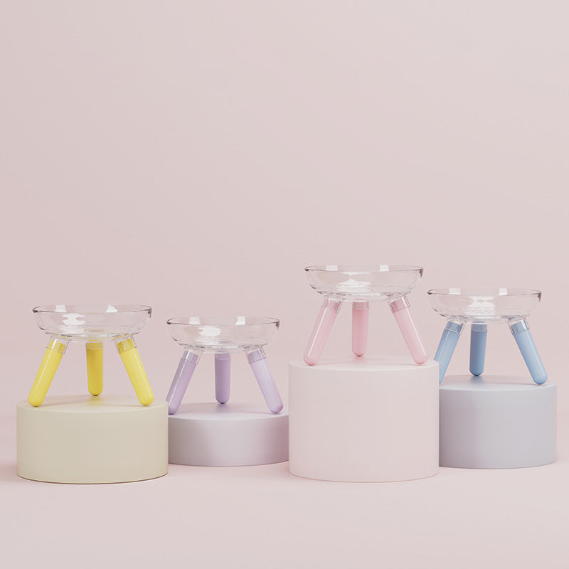 Transparent Glass Anti-Knock Pet Feeding And Water Bowl