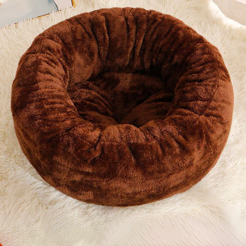 Plush Donut Round Warm Comfortable Pet Bed