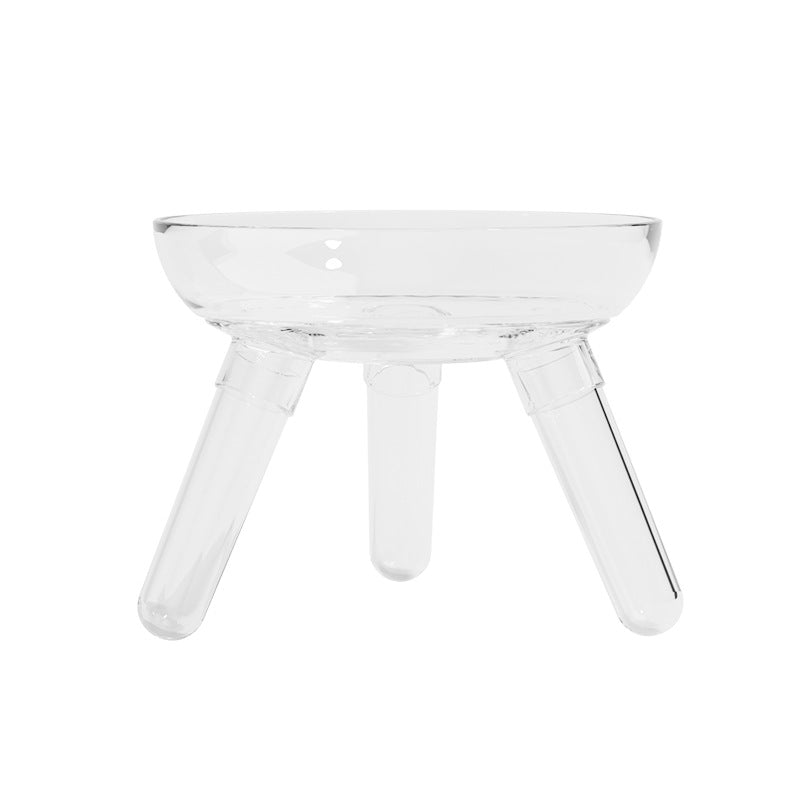 Transparent Glass Anti-Knock Pet Feeding And Water Bowl