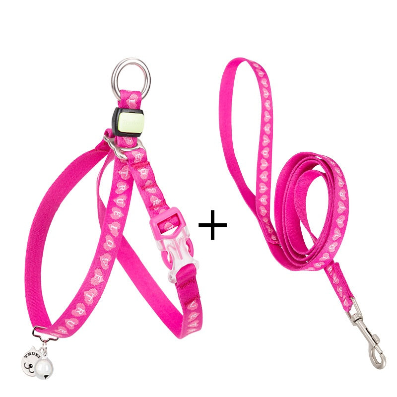 Bell Chest Strap Vest With Leash For Small Pet Control