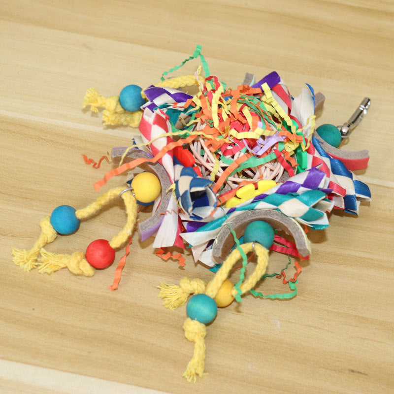 Colorful Vine Paper Tube Bird Cage Parrot Toy