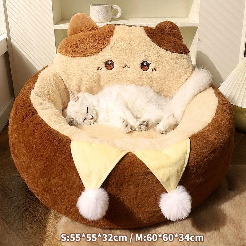 Round Winter Warm Soft Deep Sleep Pet Sofa Bed