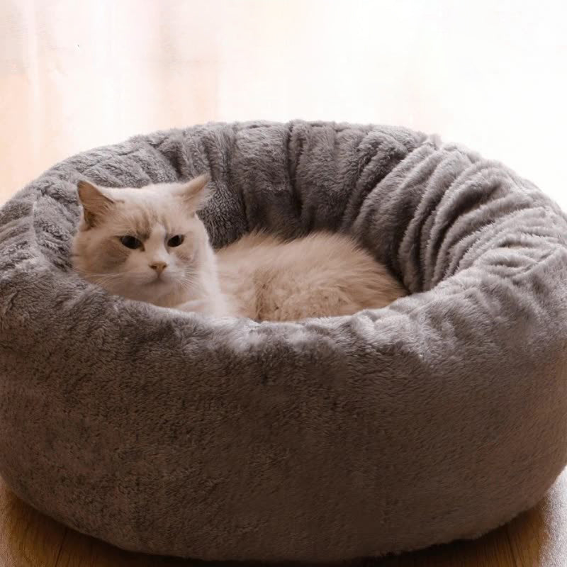 Plush Donut Round Warm Comfortable Pet Bed