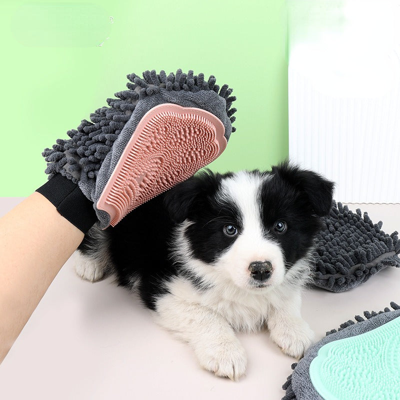 2-in-1 Pet Bathing Grooming Glove Brush For Cleaning And Massage