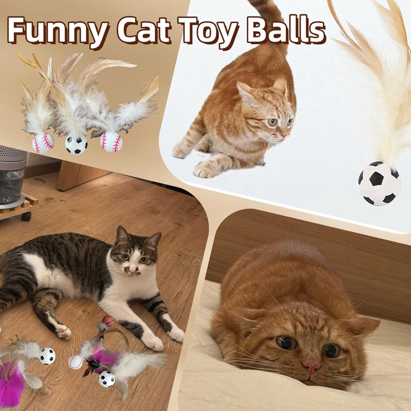 Interactive Pet Feather Ball Self Entertainment Toy