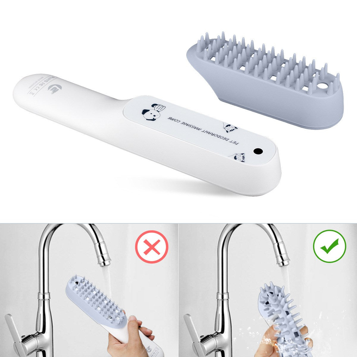 Silicone Pet Massage Grooming Brush For Cleaning And Fur Removal