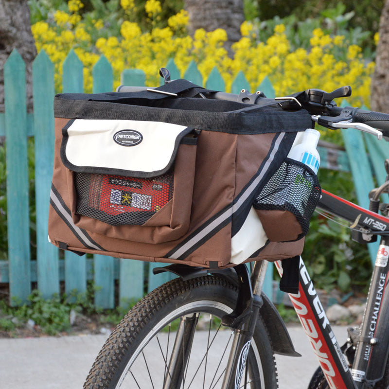 Removable Pet Bicycle Carrier Basket With Front Handlebar Design