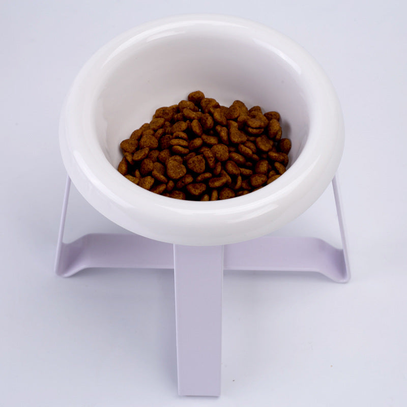 Anti Slip Double Bowl Pet Feeding Stand With Iron Base