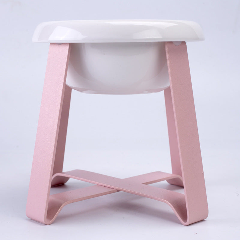 Anti Slip Double Bowl Pet Feeding Stand With Iron Base