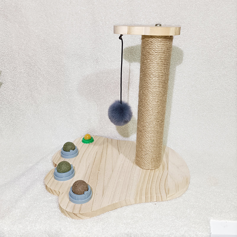 Solid Wood Pet Turntable Interactive Chew Resistant Toy