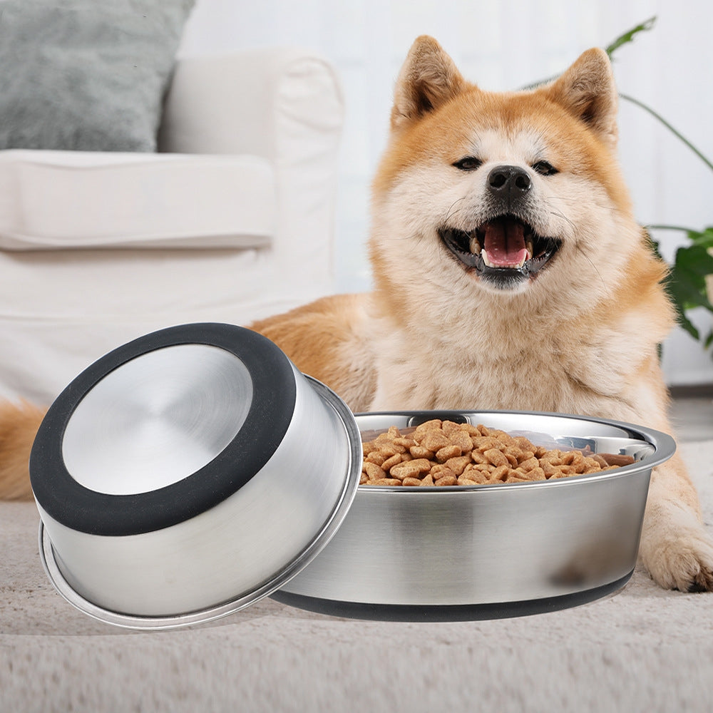 Silicone Stainless Steel Pet Feeding Bowl For Food And Water
