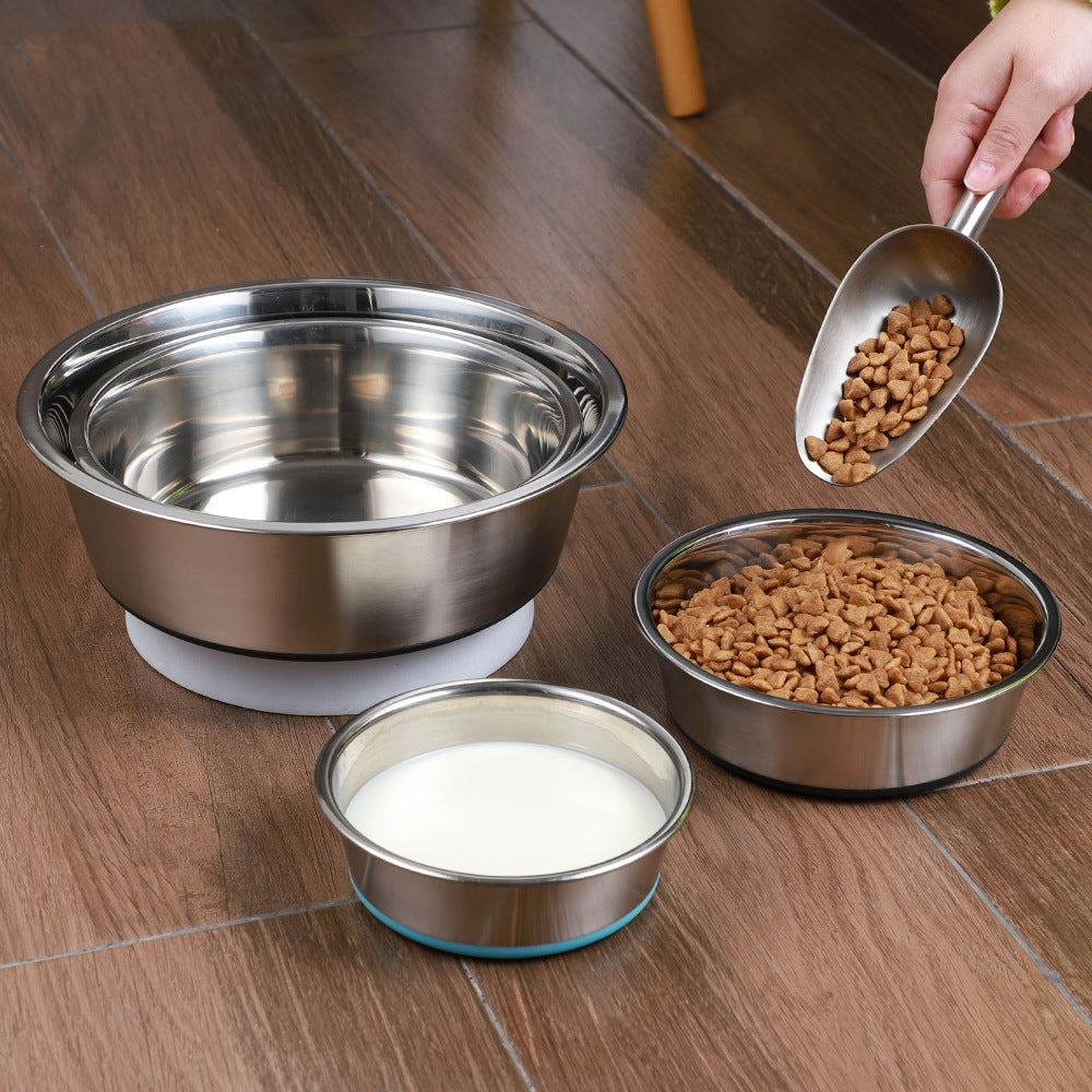Silicone Stainless Steel Pet Feeding Bowl For Food And Water