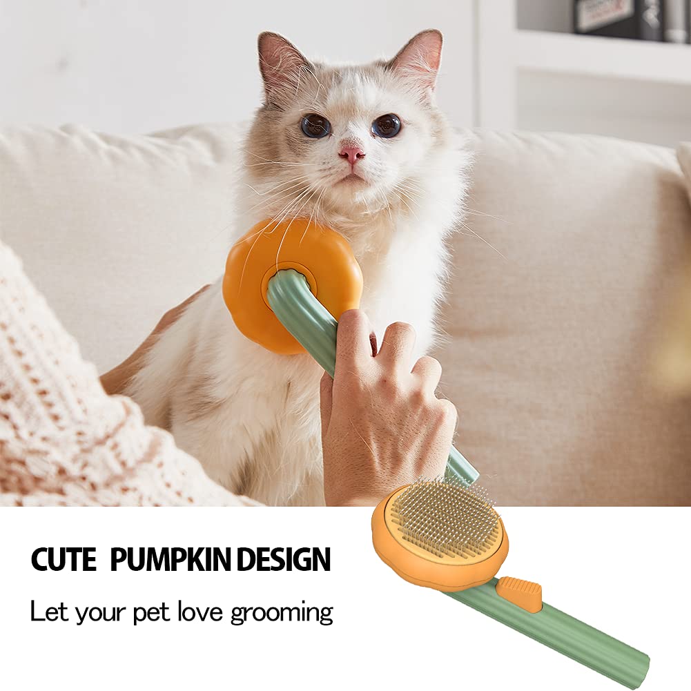 Self-Cleaning Pet Slicker Grooming Brush For Removing Loose Fur