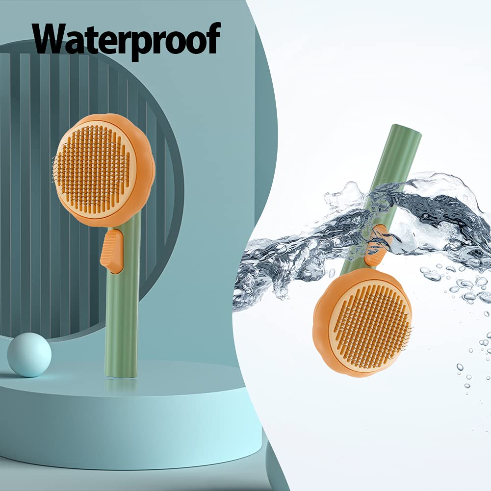 Self-Cleaning Pet Slicker Grooming Brush For Removing Loose Fur