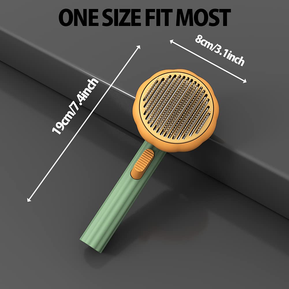 Self-Cleaning Pet Slicker Grooming Brush For Removing Loose Fur