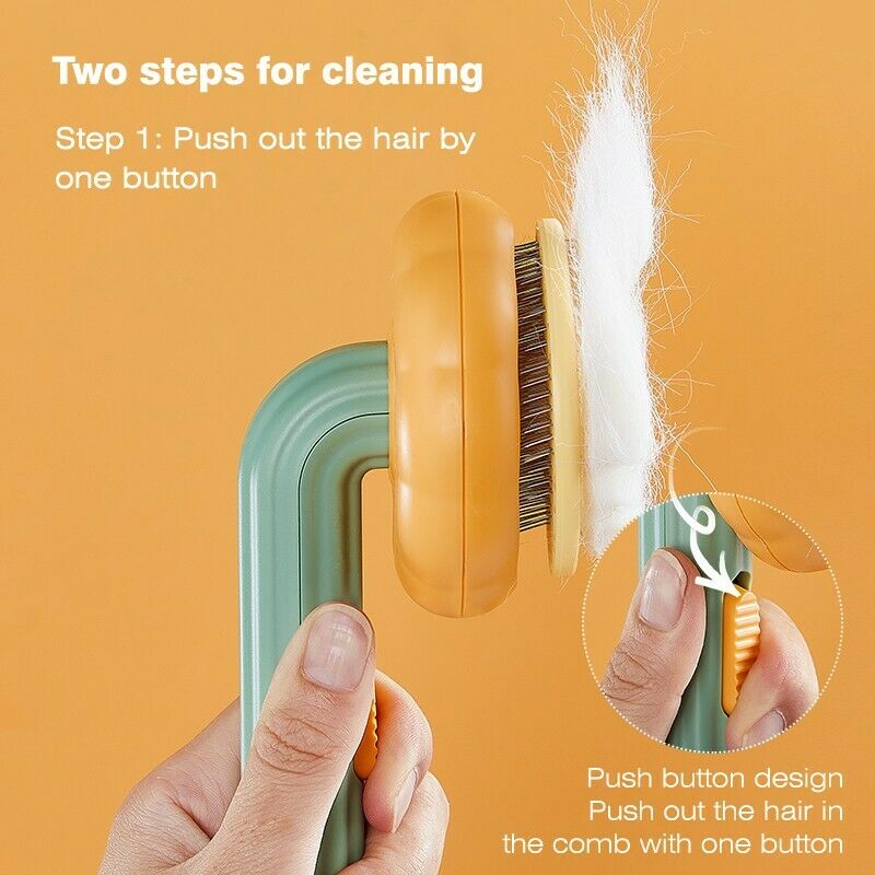Self-Cleaning Pet Slicker Grooming Brush For Removing Loose Fur