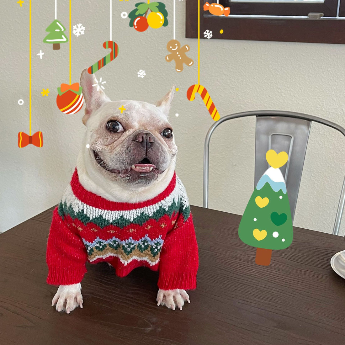 Pet Christmas Sweater Festive Holiday Knitwear Warm Winter Clothing