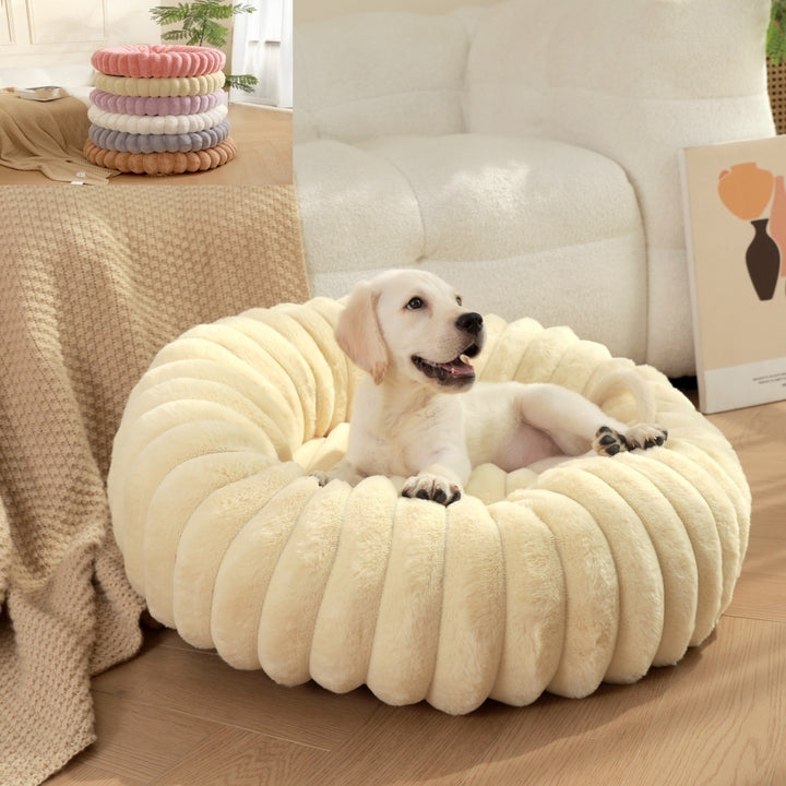 High Weight Round Plush Warm Winter Pet Bed