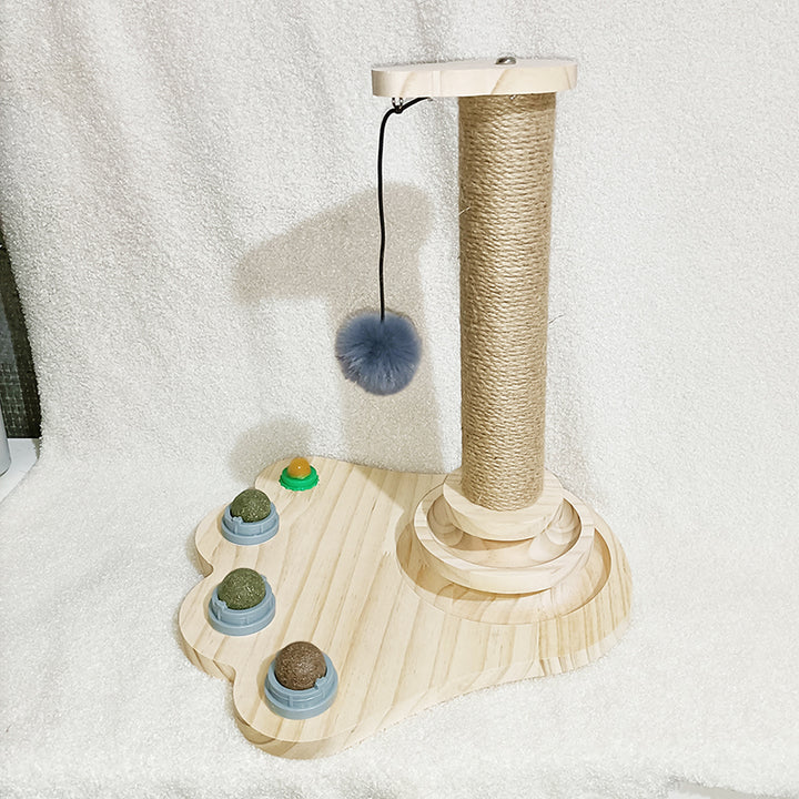 Solid Wood Pet Turntable Interactive Chew Resistant Toy