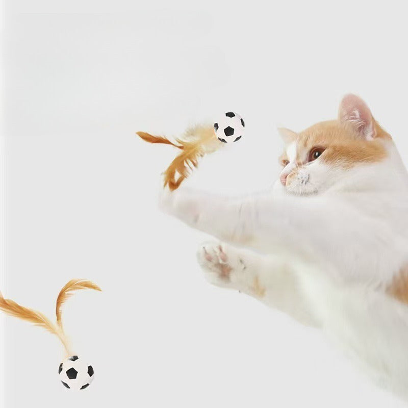 Interactive Pet Feather Ball Self Entertainment Toy