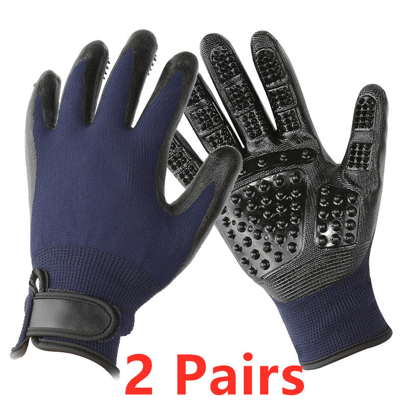 Soft Rubber Pet Grooming Glove Hair Removal Massage Brush