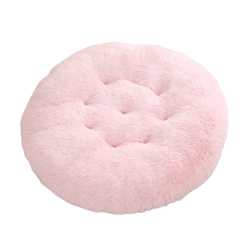 Round Plush Warm Pet Bed Mat For Comfortable Sleep