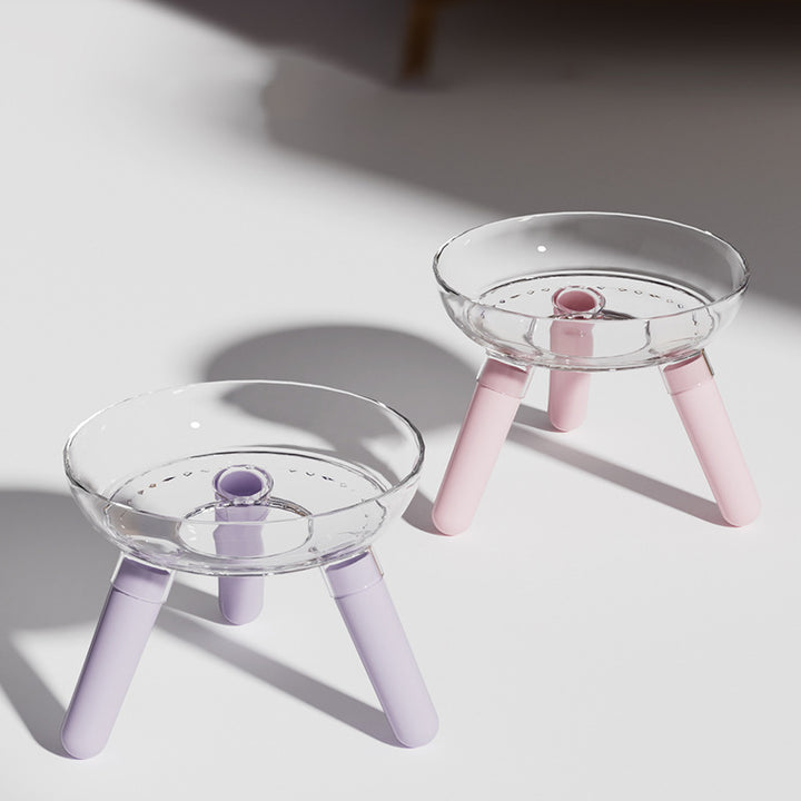 Transparent Glass Anti-Knock Pet Feeding And Water Bowl