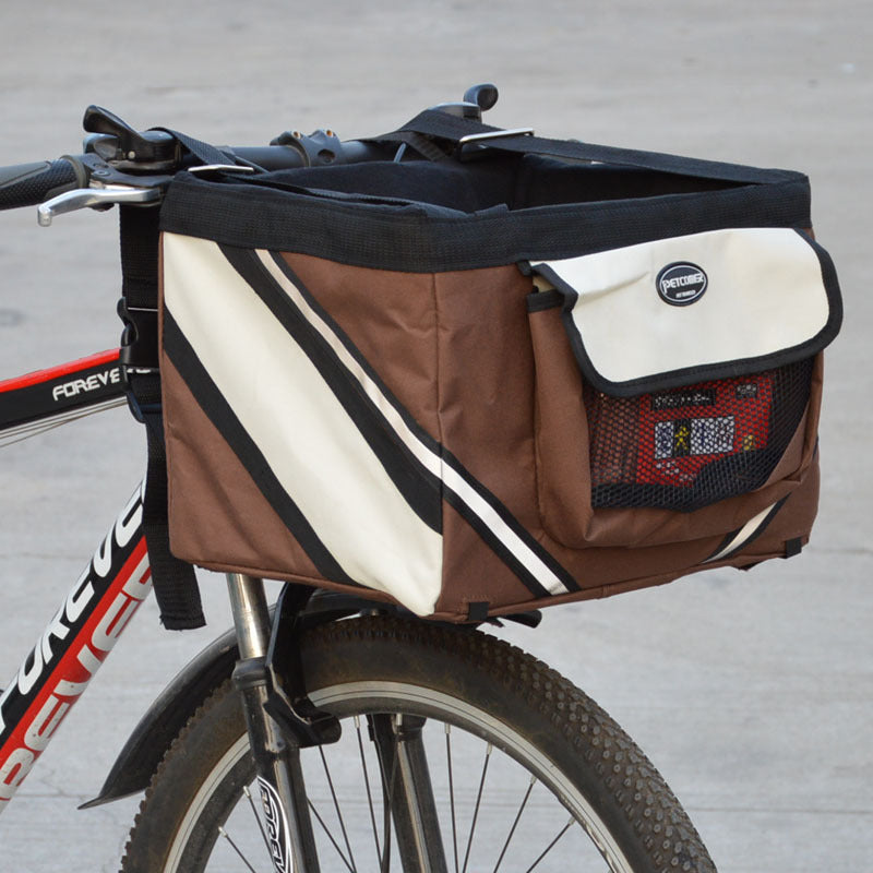 Removable Pet Bicycle Carrier Basket With Front Handlebar Design