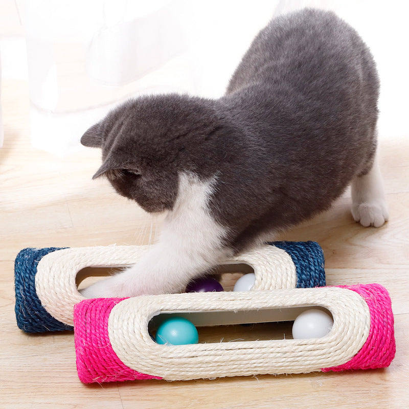 Long Sisal Drum Interactive Scratching Pet Toy
