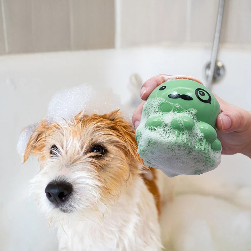 Pet Silicone Bath Massage Brush With Body Wash