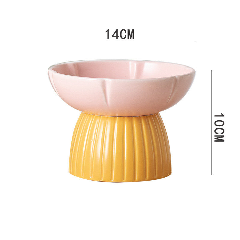 Candy Color Ceramic Pet Feeding Bowl Macaron Style