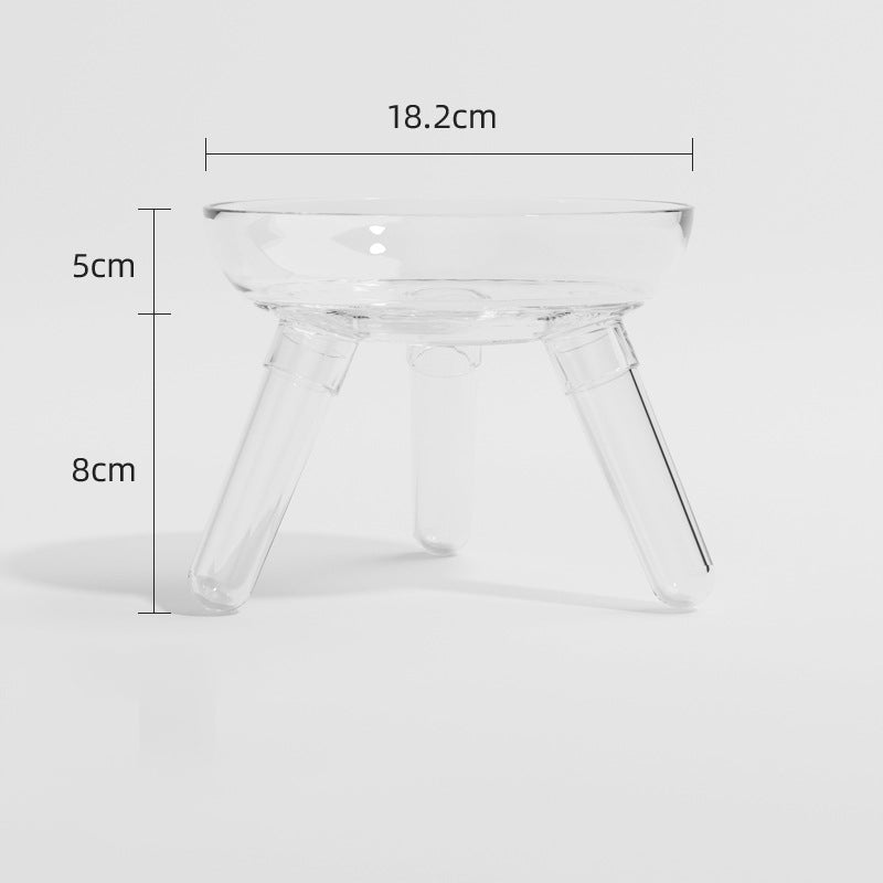 Transparent Glass Anti-Knock Pet Feeding And Water Bowl
