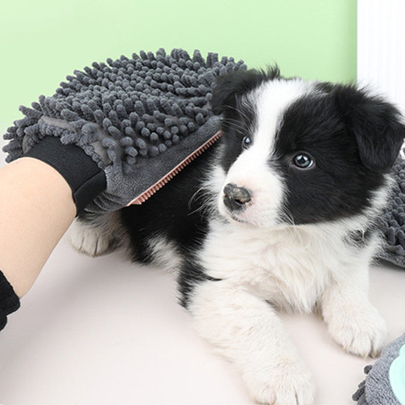 2-in-1 Pet Bathing Grooming Glove Brush For Cleaning And Massage