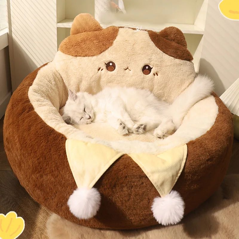 Round Winter Warm Soft Deep Sleep Pet Sofa Bed