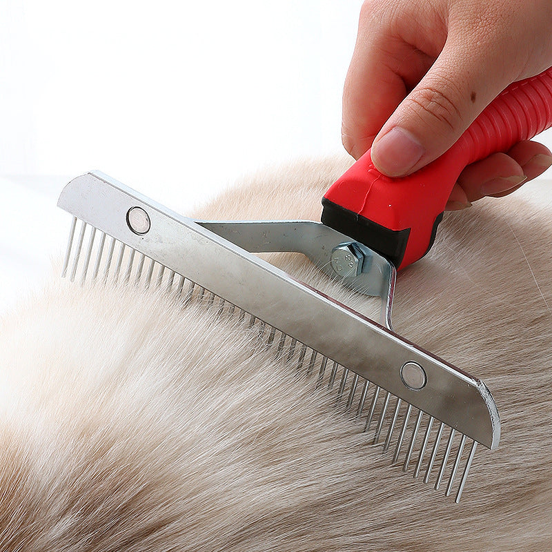 Extra-Large Pet Rake Comb For Deshedding Grooming Tool