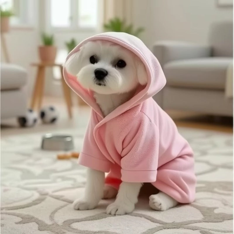 Soft Coral Fleece Wearable Pet Bathrobe Towel