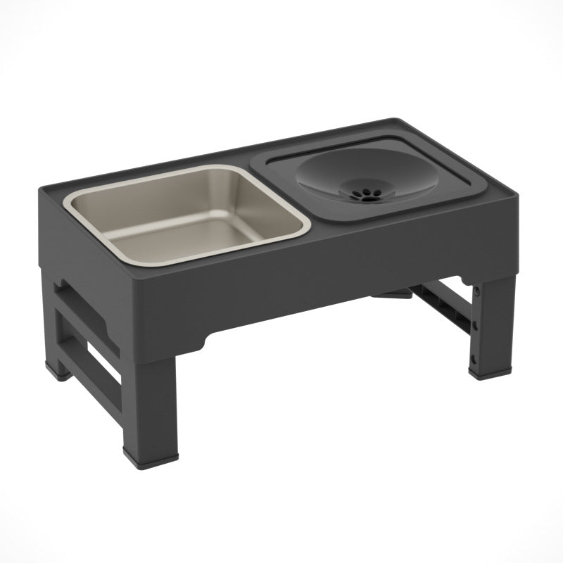 Adjustable Height Stainless Steel Double Bowl Pet Feeding Stand