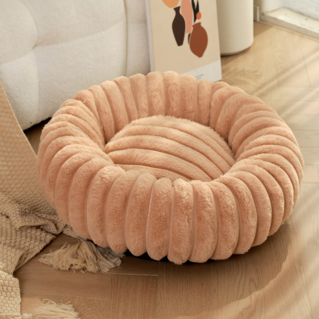 High Weight Round Plush Warm Winter Pet Bed