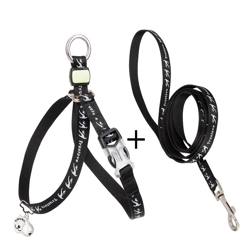 Bell Chest Strap Vest With Leash For Small Pet Control