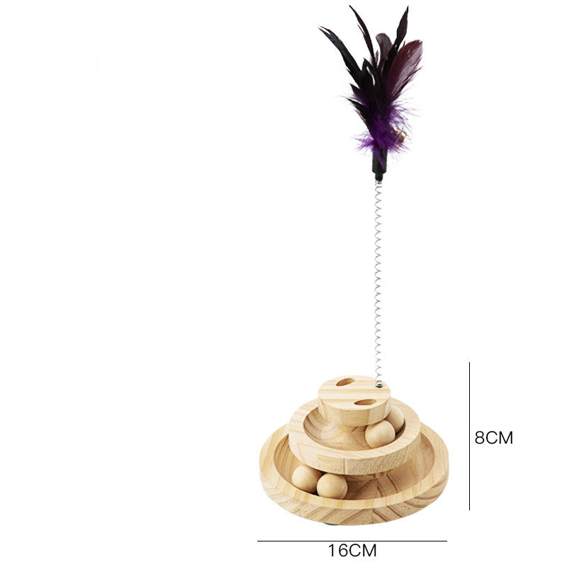Solid Wood Pet Turntable Interactive Chew Resistant Toy