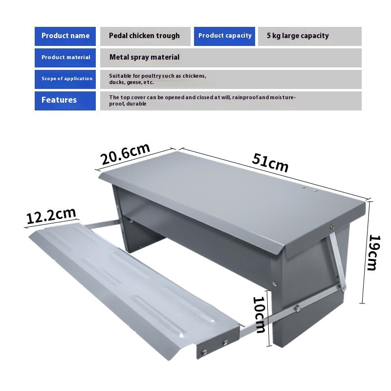 Automatic Pedal Poultry Feeding Trough