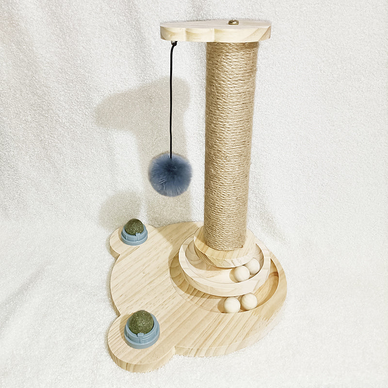 Solid Wood Pet Turntable Interactive Chew Resistant Toy