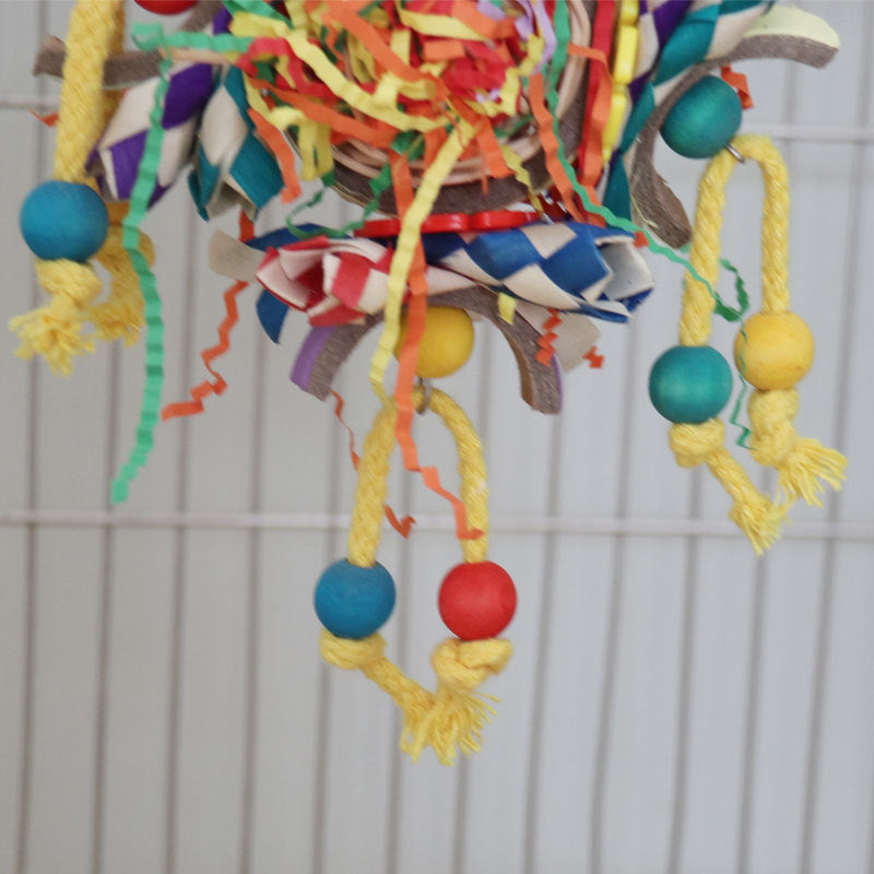 Colorful Vine Paper Tube Bird Cage Parrot Toy