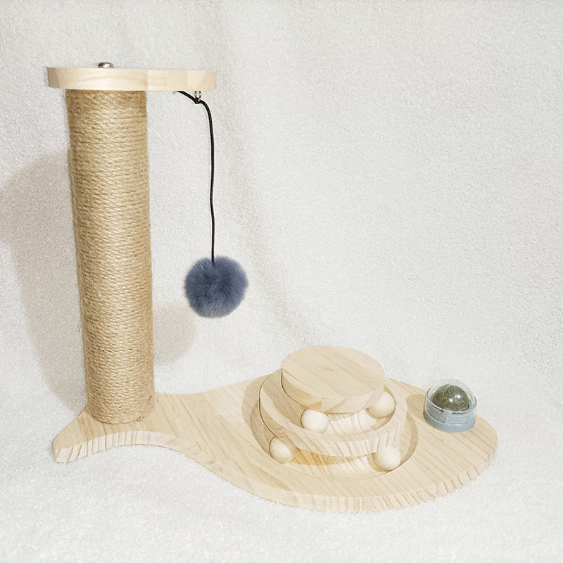 Solid Wood Pet Turntable Interactive Chew Resistant Toy