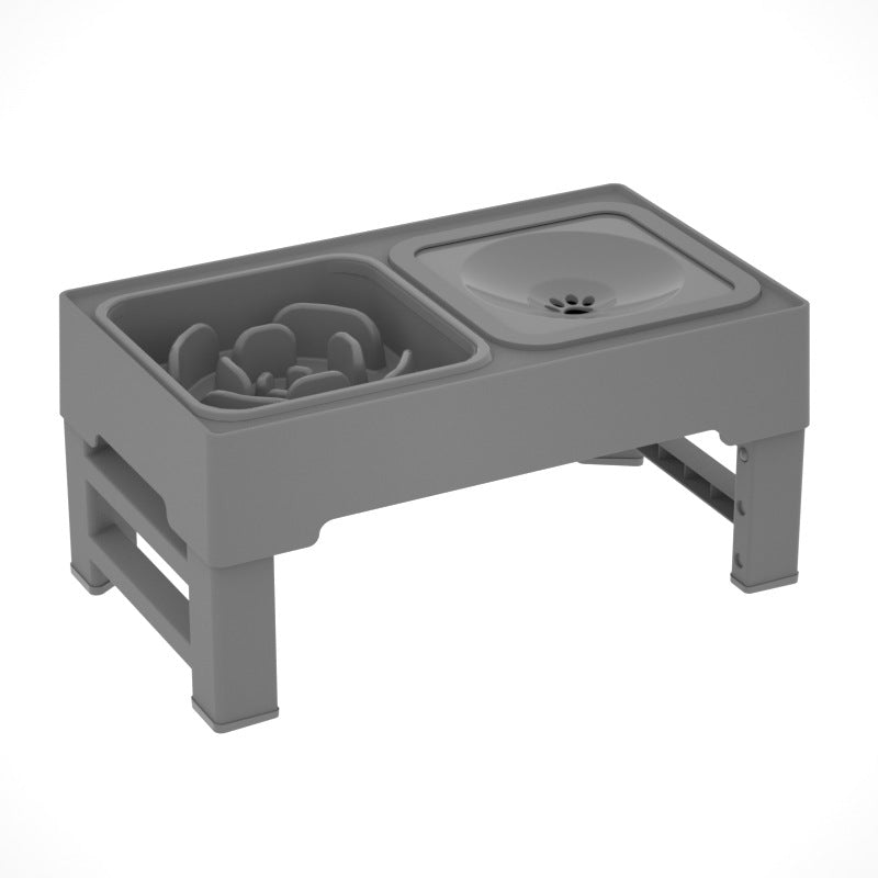 Adjustable Height Stainless Steel Double Bowl Pet Feeding Stand