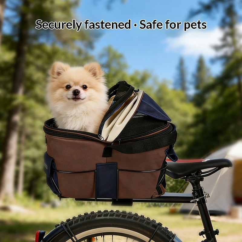 Foldable Canvas Pet Rear Seat Carrier Bag For Travel
