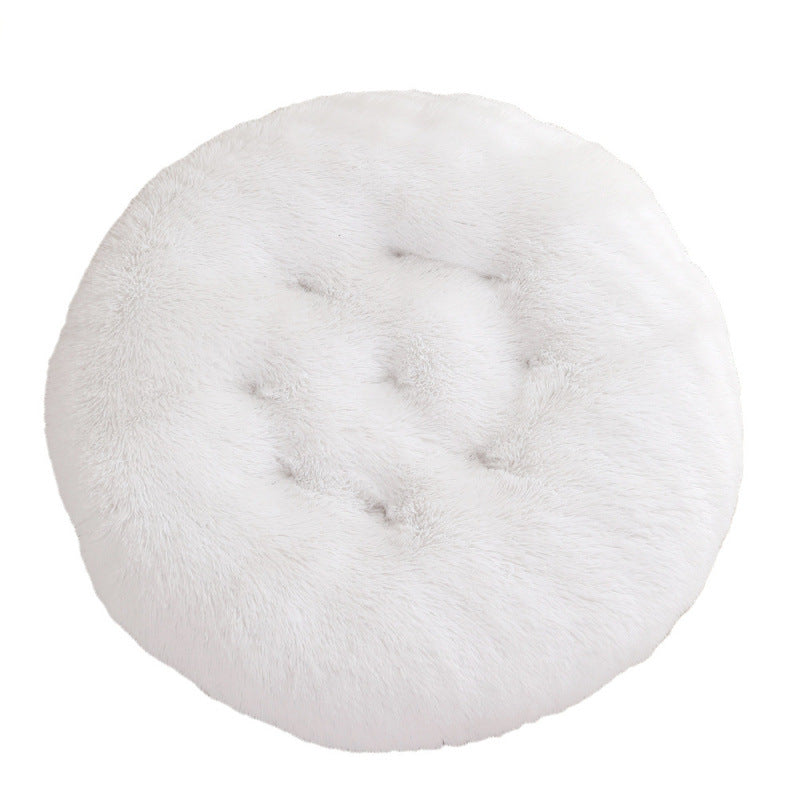 Round Plush Warm Pet Bed Mat For Comfortable Sleep