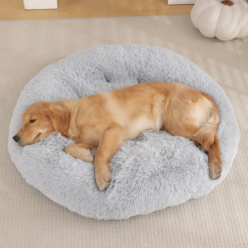 Round Plush Warm Pet Bed Mat For Comfortable Sleep