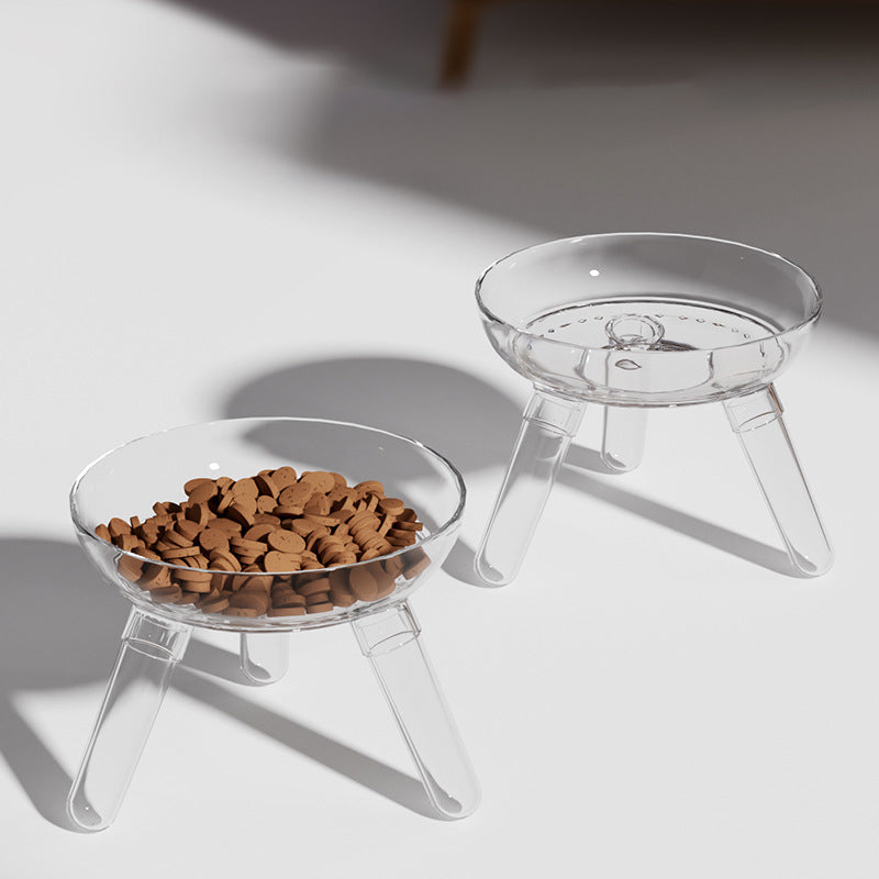 Transparent Glass Anti-Knock Pet Feeding And Water Bowl
