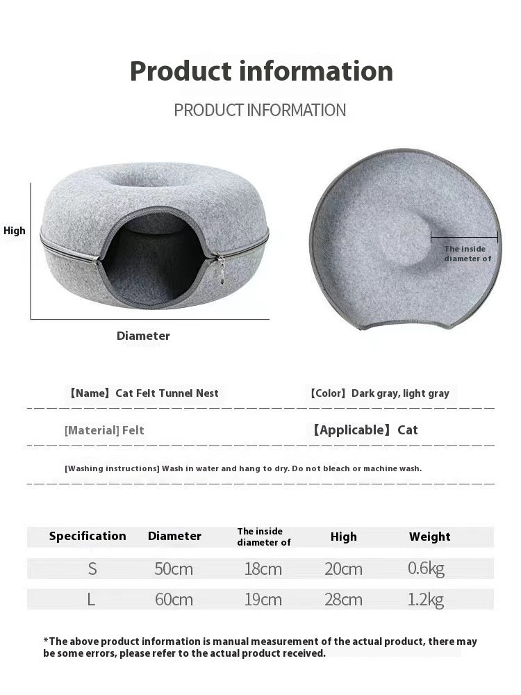 Comfortable Round Tunnel Style Pet Bed